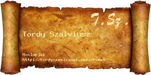 Tordy Szalviusz névjegykártya